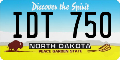 ND license plate IDT750