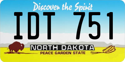 ND license plate IDT751