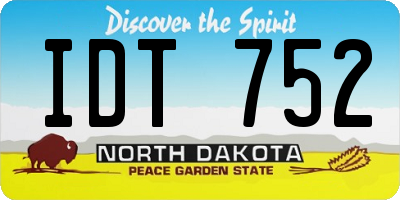 ND license plate IDT752