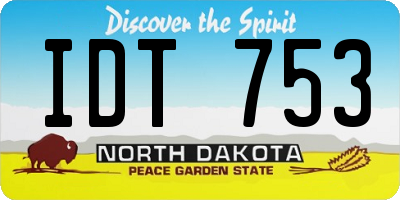 ND license plate IDT753