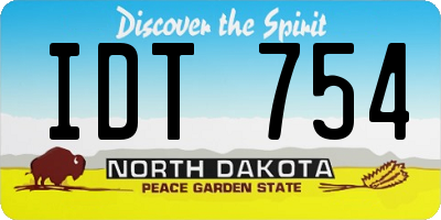 ND license plate IDT754