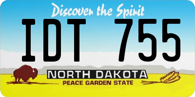 ND license plate IDT755