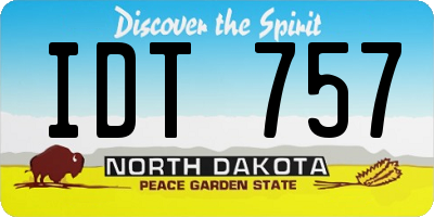ND license plate IDT757