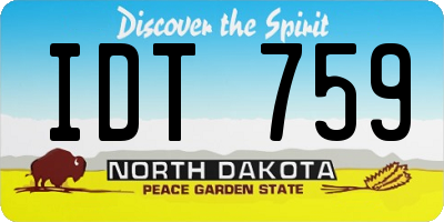 ND license plate IDT759