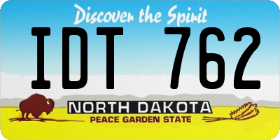 ND license plate IDT762