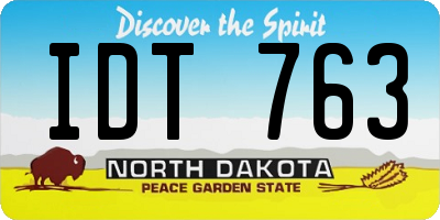 ND license plate IDT763