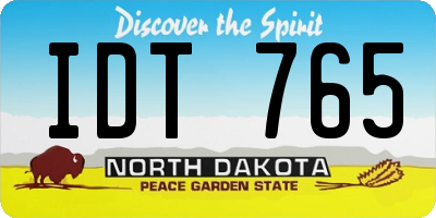 ND license plate IDT765