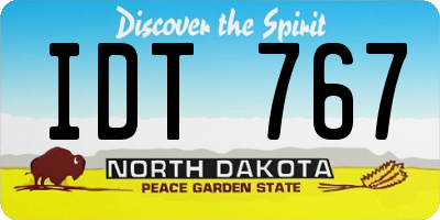 ND license plate IDT767