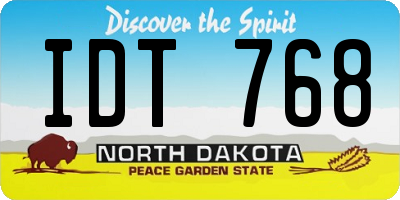 ND license plate IDT768