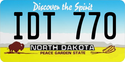 ND license plate IDT770