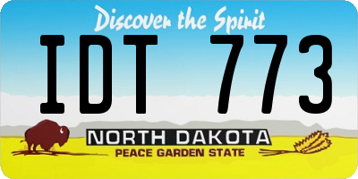 ND license plate IDT773