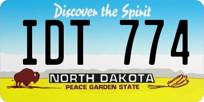 ND license plate IDT774