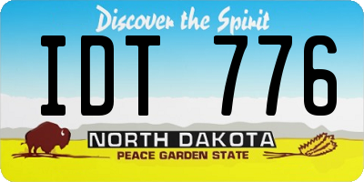 ND license plate IDT776