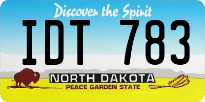 ND license plate IDT783