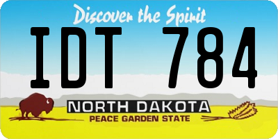 ND license plate IDT784