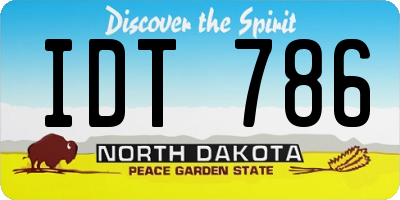 ND license plate IDT786