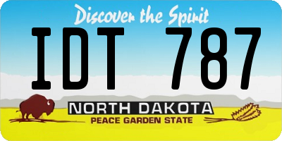 ND license plate IDT787