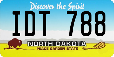 ND license plate IDT788