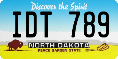 ND license plate IDT789