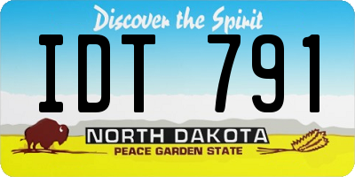 ND license plate IDT791