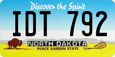 ND license plate IDT792