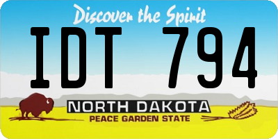 ND license plate IDT794