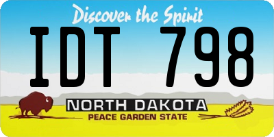 ND license plate IDT798