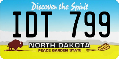 ND license plate IDT799