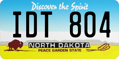 ND license plate IDT804