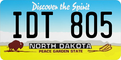ND license plate IDT805