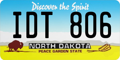 ND license plate IDT806