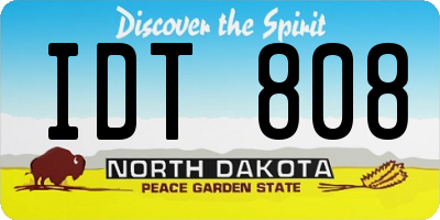 ND license plate IDT808
