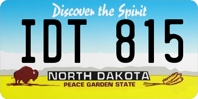 ND license plate IDT815