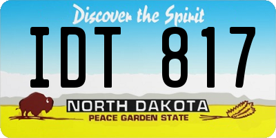 ND license plate IDT817