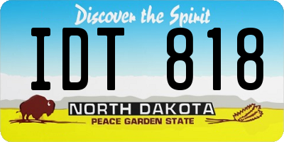 ND license plate IDT818
