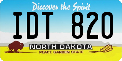 ND license plate IDT820