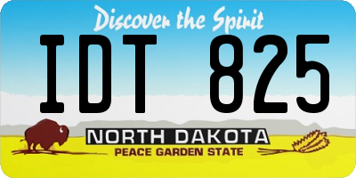 ND license plate IDT825