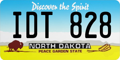 ND license plate IDT828
