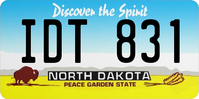 ND license plate IDT831