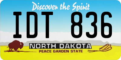 ND license plate IDT836