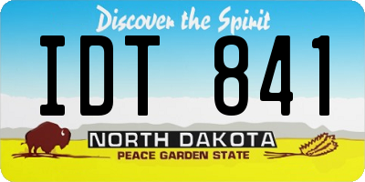 ND license plate IDT841