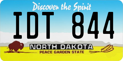ND license plate IDT844
