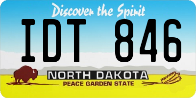 ND license plate IDT846