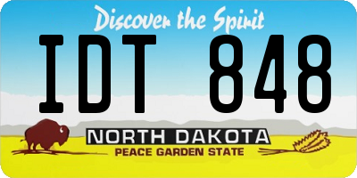 ND license plate IDT848