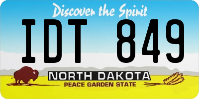 ND license plate IDT849