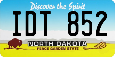 ND license plate IDT852
