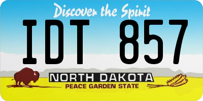 ND license plate IDT857
