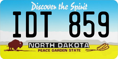 ND license plate IDT859