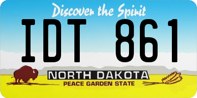 ND license plate IDT861