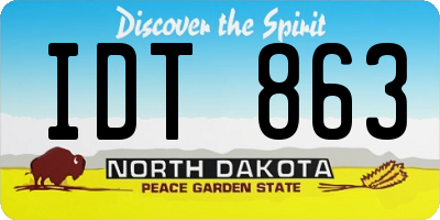 ND license plate IDT863